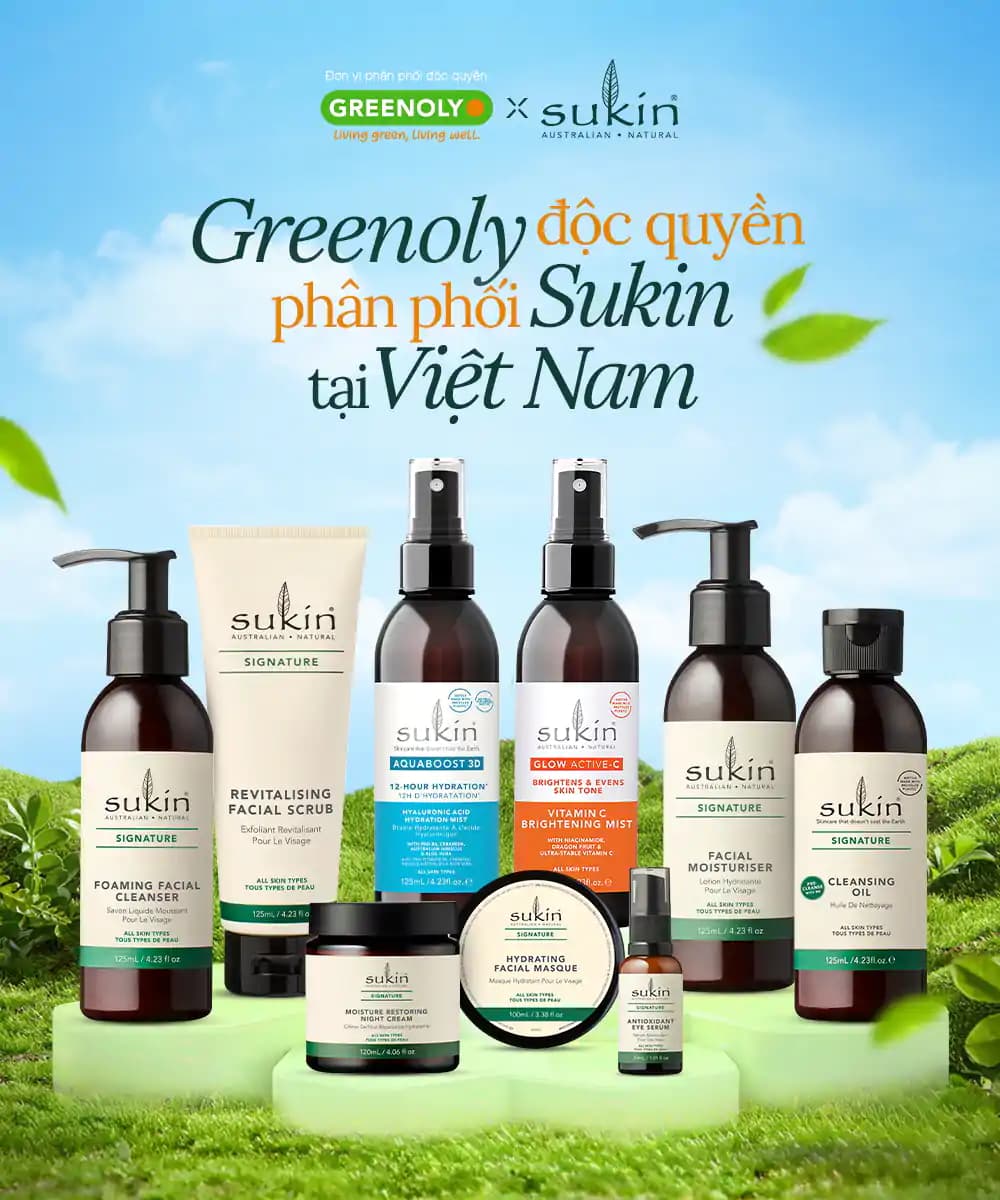 Greenoly phân phối độc quyền Sukin tại Việt Nam